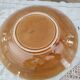 Large hollow round flat fruit bowl Sarreguemines in yellow slip fruit decor