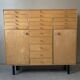 Vintage 20-drawer craft cabinet, 1960s in raw wood