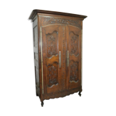 Armoire de mariage en chêne sculpté XVIIIeme