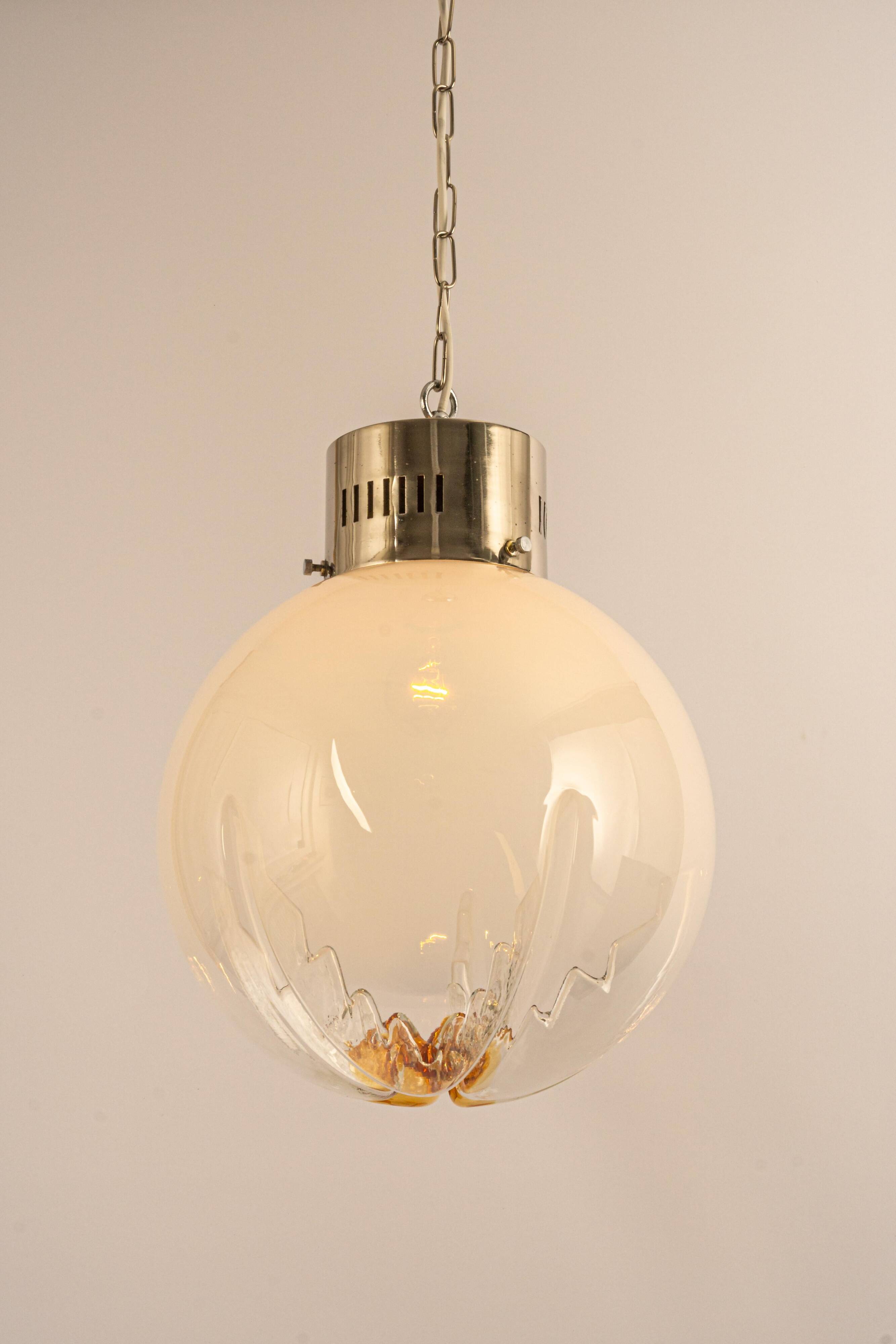 Suspended chandelier large Sputnik ball Murano, VeArt, Italy, 1970s