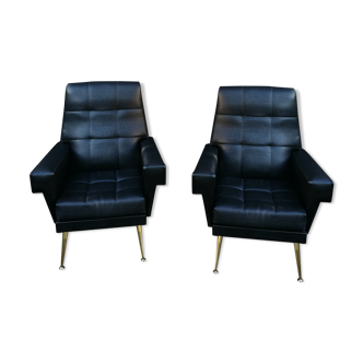 Pair of vintage Italian design armchairs 60