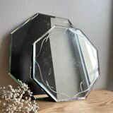 Octagonal beveled mirror