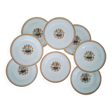 Antique Creil and Montereau Earthenware Dessert Plates, Eye Pattern