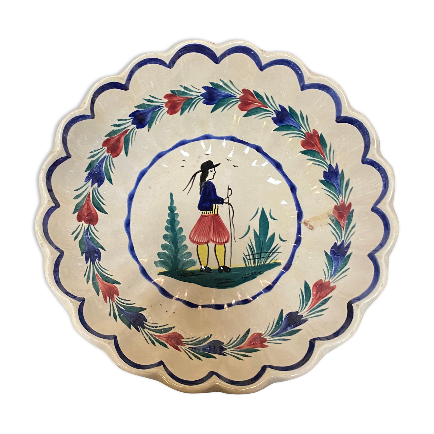 Salad bowl in Quimper earthenware