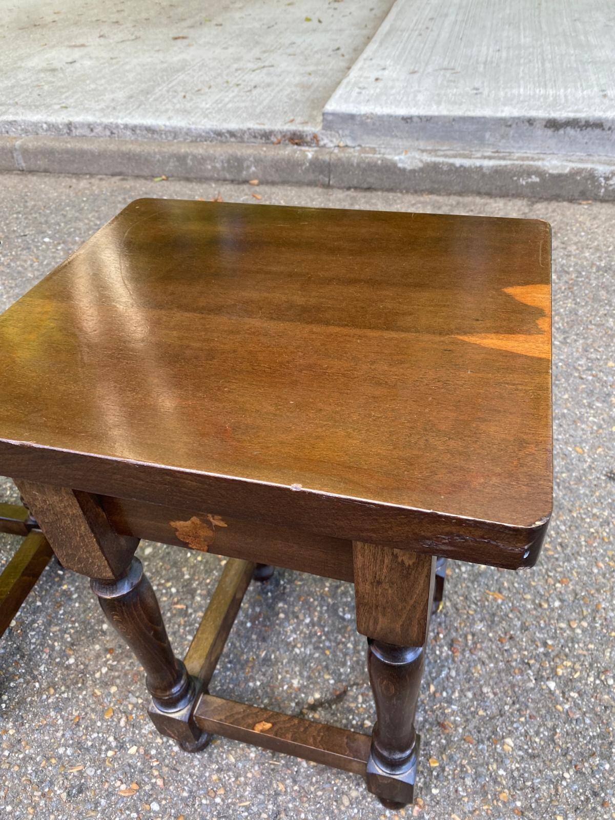 Pair of rustic wooden bedside tables - Spanish style side table