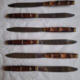Couteaux de table vintage façon bambou (2×6)