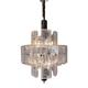 Vintage metal chandelier and carved glass