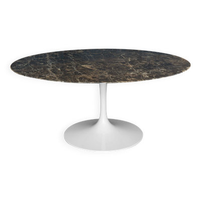 Originele ronde knoll tulip eettafel (152cm) emperador glanzend nieuwstaat!