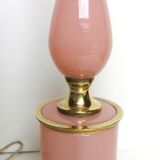 Opaline and gilt bronze lamp with Victorian lampshade