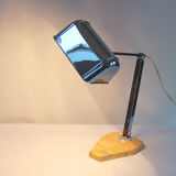Marble pedestal desk lamp