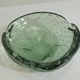 Large Murano green bullicante ashtray – vintage blown Italian glass – empty