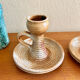 Pair of stoneware candlesticks from the marsh.