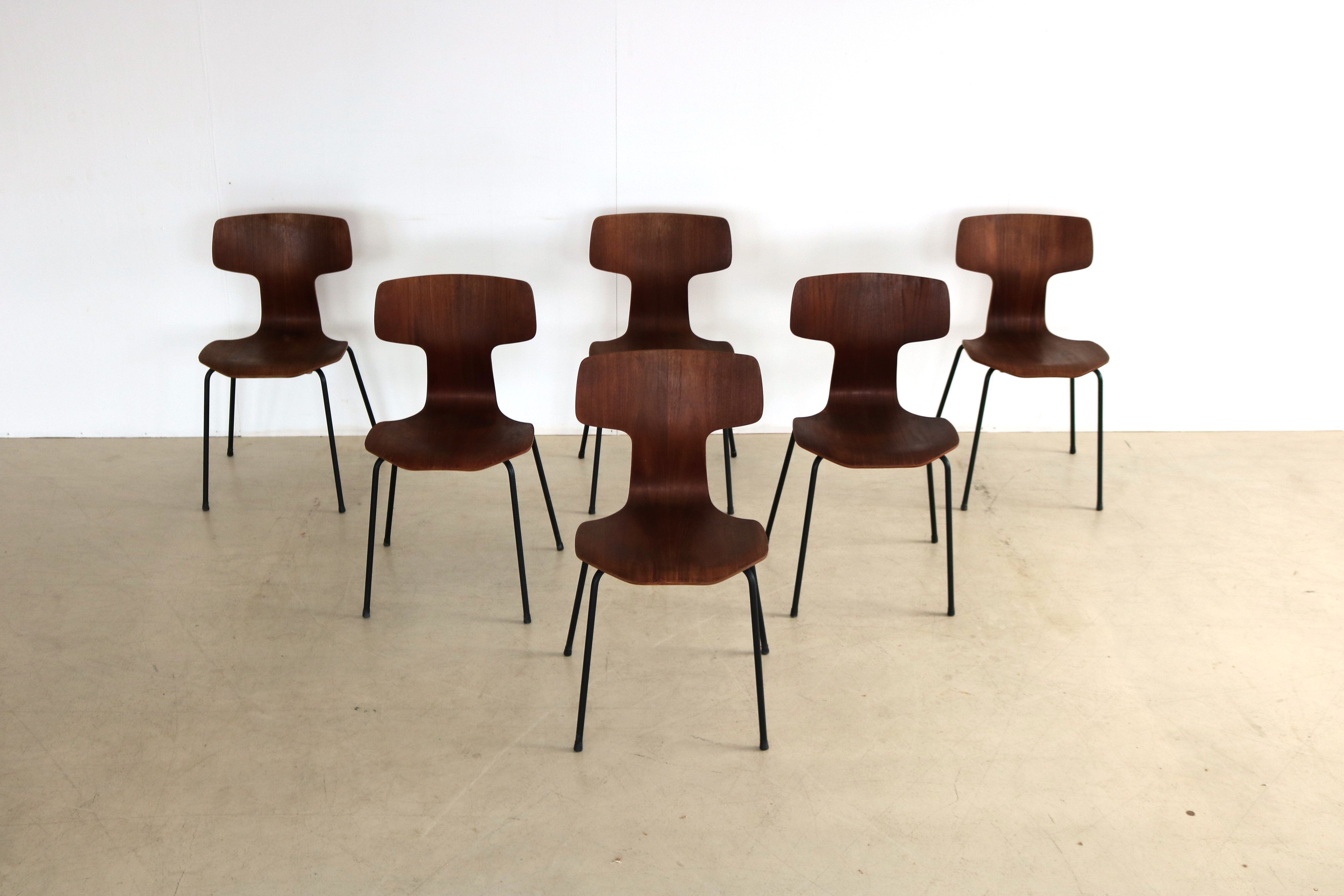 Set of 6 dining chairs model 3103 by Arne Jacobsen