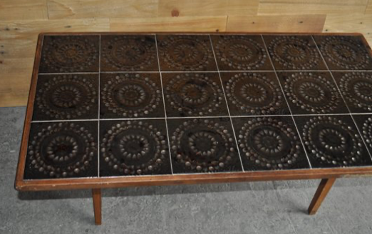 Danish rosewood ceramic tile coffee table, 1960s
