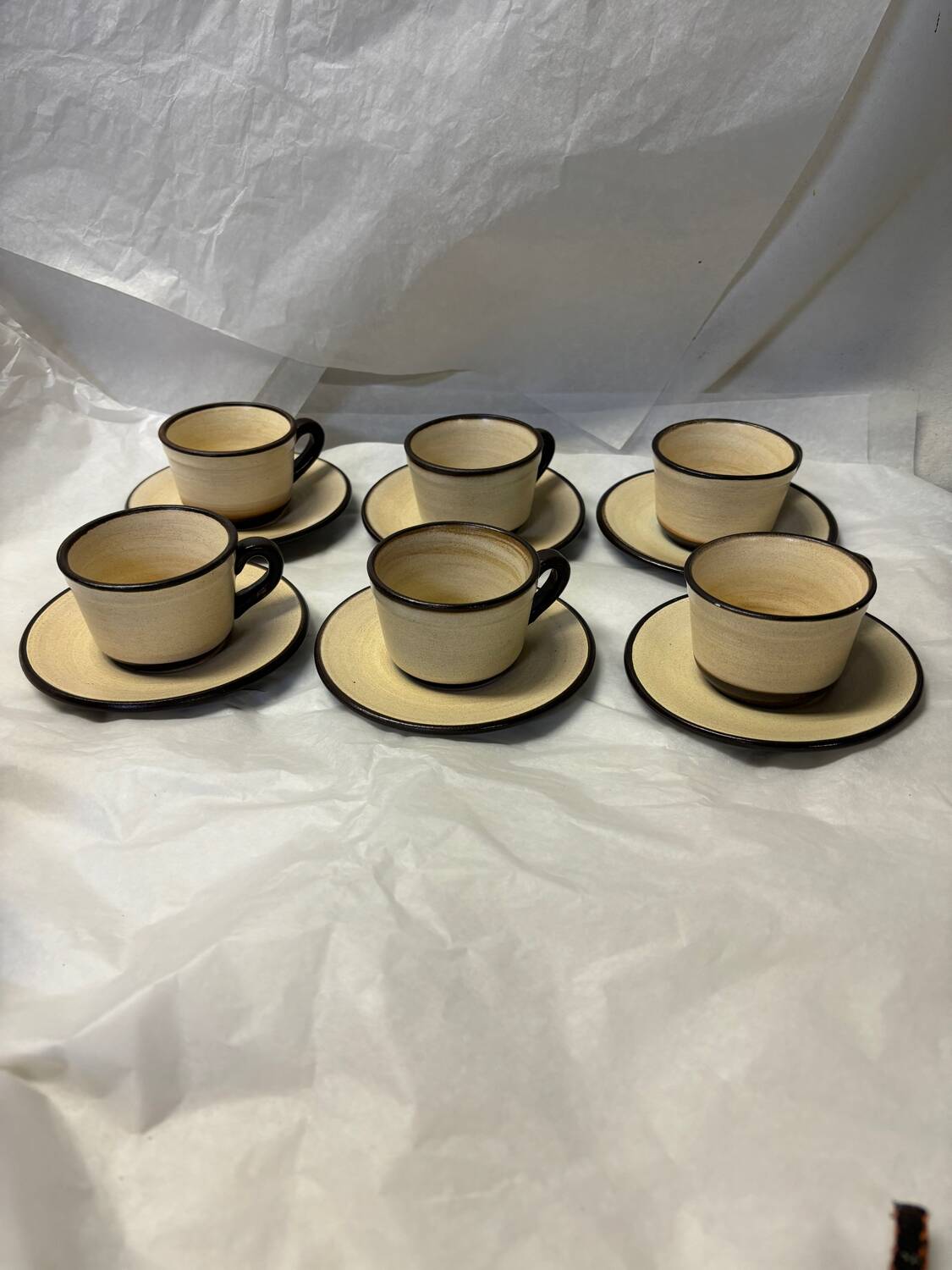 Set of 6 vintage stoneware mugs