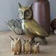 Owls in vintage brass trio