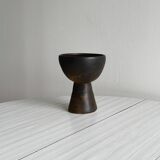 Dark brown raw ceramic cup
