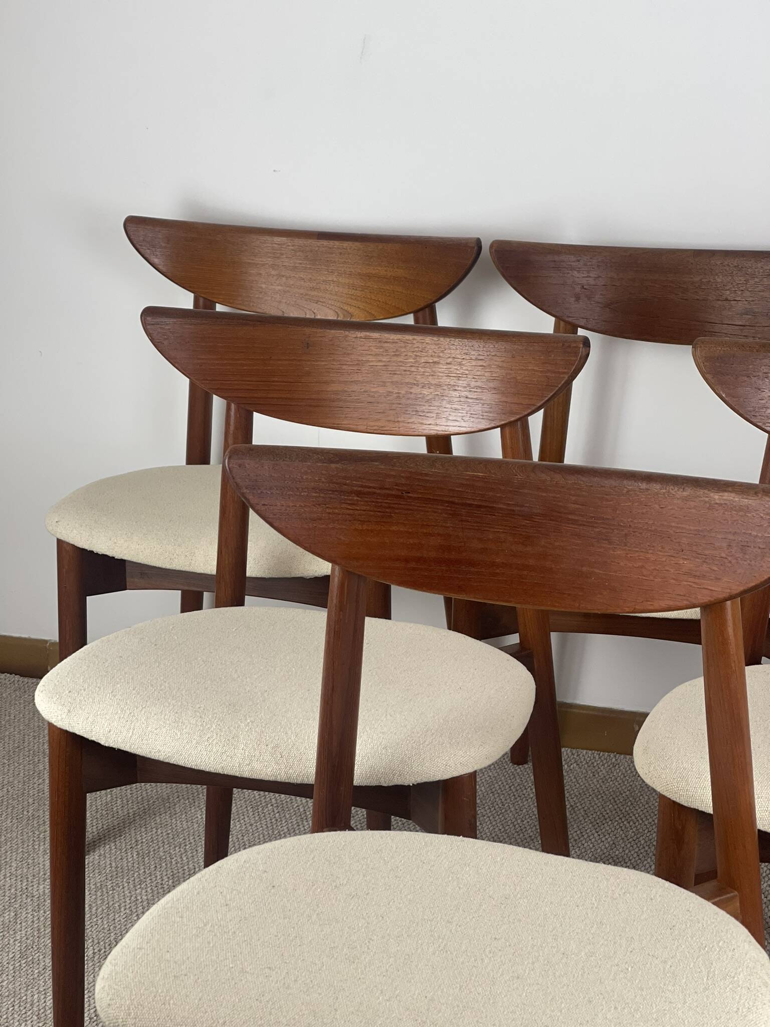 Lot de 6 chaises en Teck par Harry Østergaard Model 58