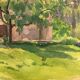 Watercolor vintage landscape