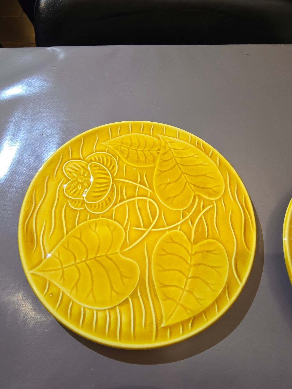 6 Sarreguemines water lily plates