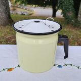 Yellow enamelled milk kettle