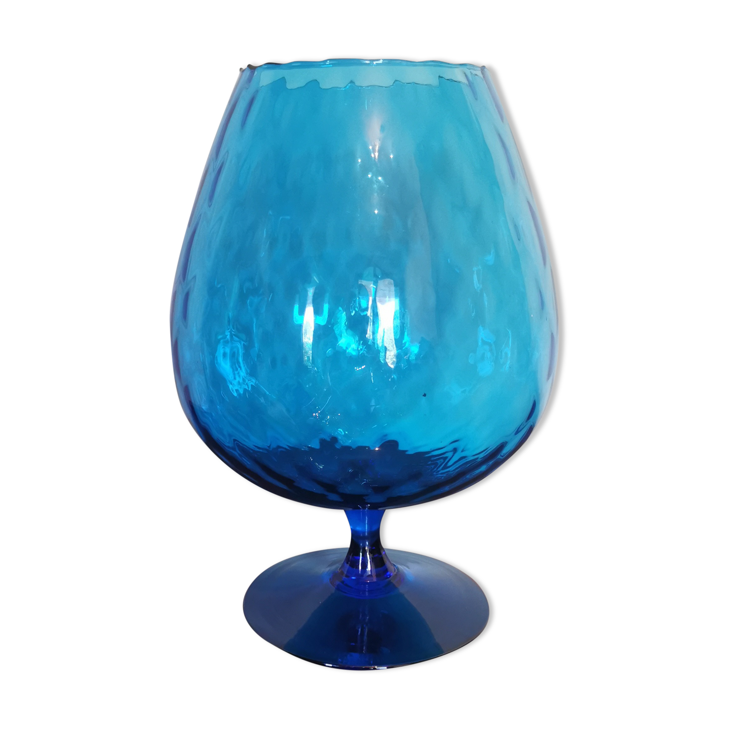 Vintage vase shaped light blue glass