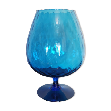 Vase vintage forme verre bleu clair