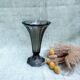 Smoked glass tulip vase