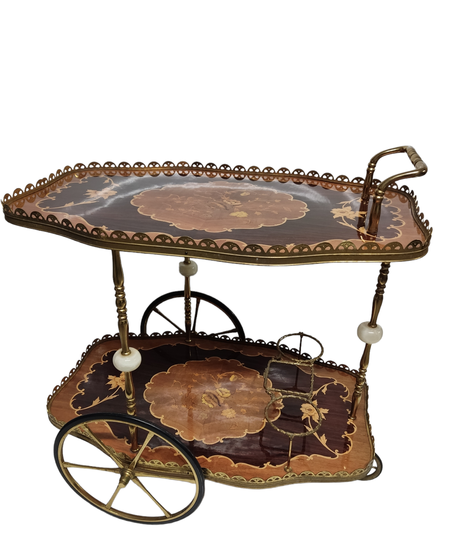 Marquetry service trolley