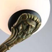 Lustre Art Déco en laiton et opaline, 1930