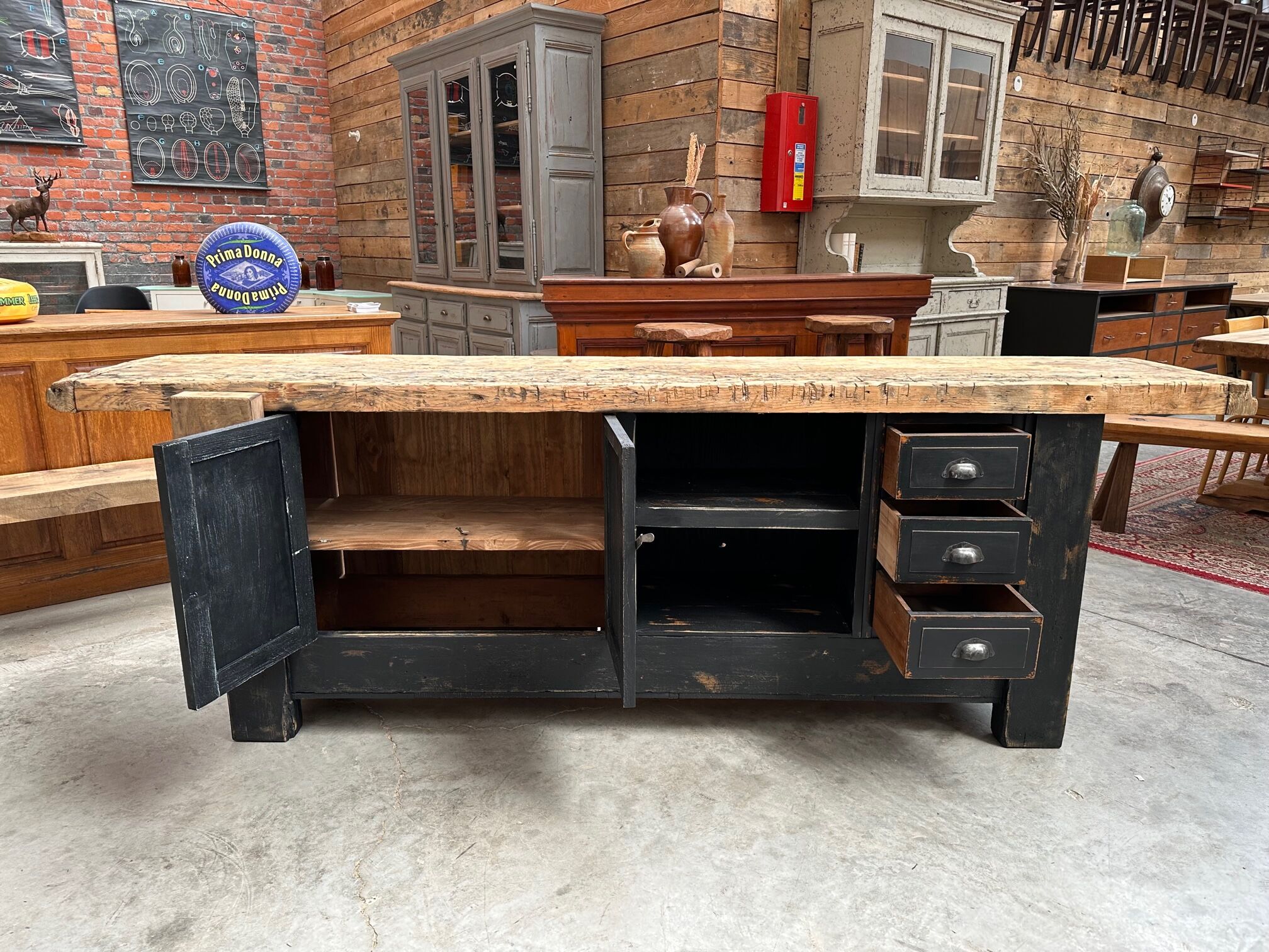 Patinated workbench