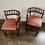 Pair of Renaissance-style corner chairs