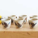 Set of 6 signed pyrite stoneware cups