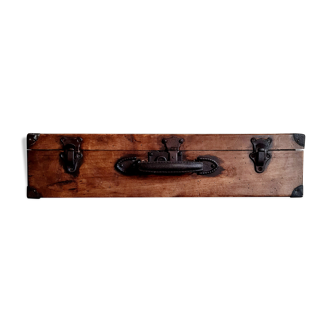 Wooden and metal suitcase malle