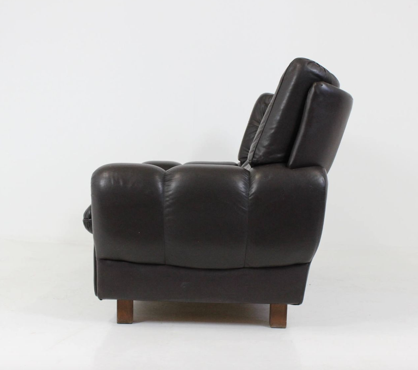 Mid-century black leather sofa