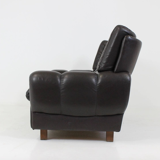 Canapé mid-century en cuir noir