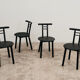 Set of 4 postmodern chairs in Italian Memphis design from the 1980s.