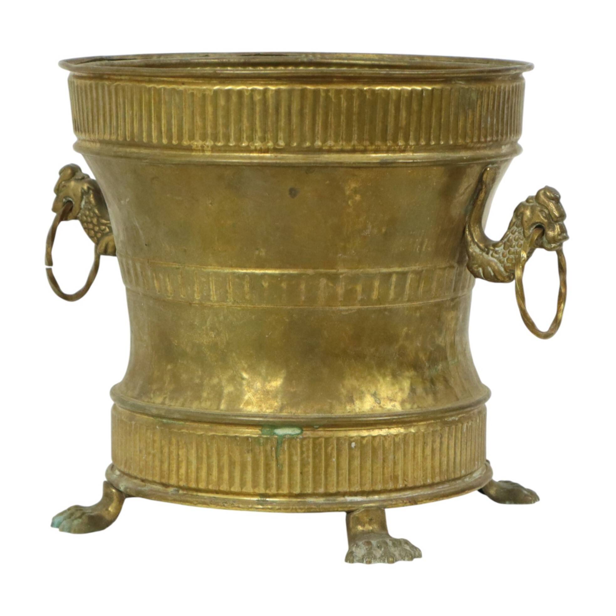 Old Brass Flower Pot Jardinière Mécap Belgium