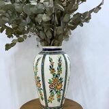 Pair of Boch Frères La Louvière vases, floral decoration signed Charles Catteau