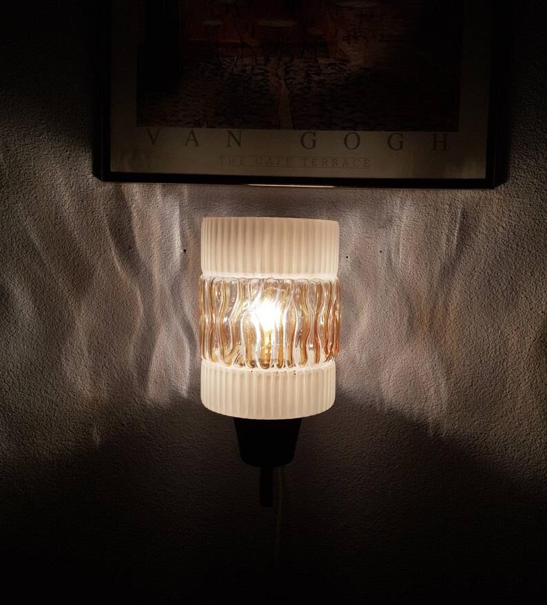 Applique amber glass 70 years