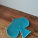 Vintage bowl in the shape of a slightly speckled blue enamelled bird