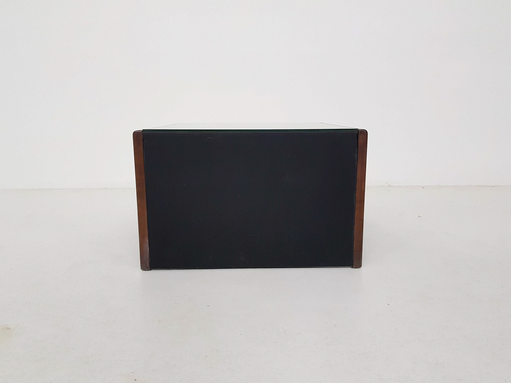 Wood , leather and glass coffee table by Walter Knoll , Germany 1970’s