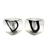 Fratelli Toso, Pair of Murano blown glass lamps, F.lli Toso, Murano Italy 1970s