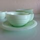 Six coffee cups and saucers in peppermint opaline 50/60