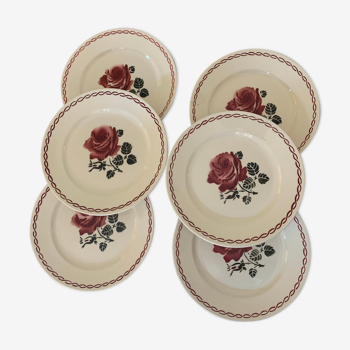 6 assiettes vintage Badonvillier Fenal modèle Germaine