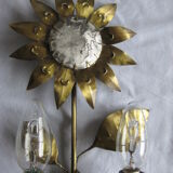 Brass sunflower sconces