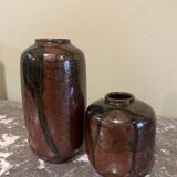 Duo of stoneware vases