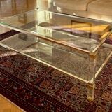 Table basse verre et acier