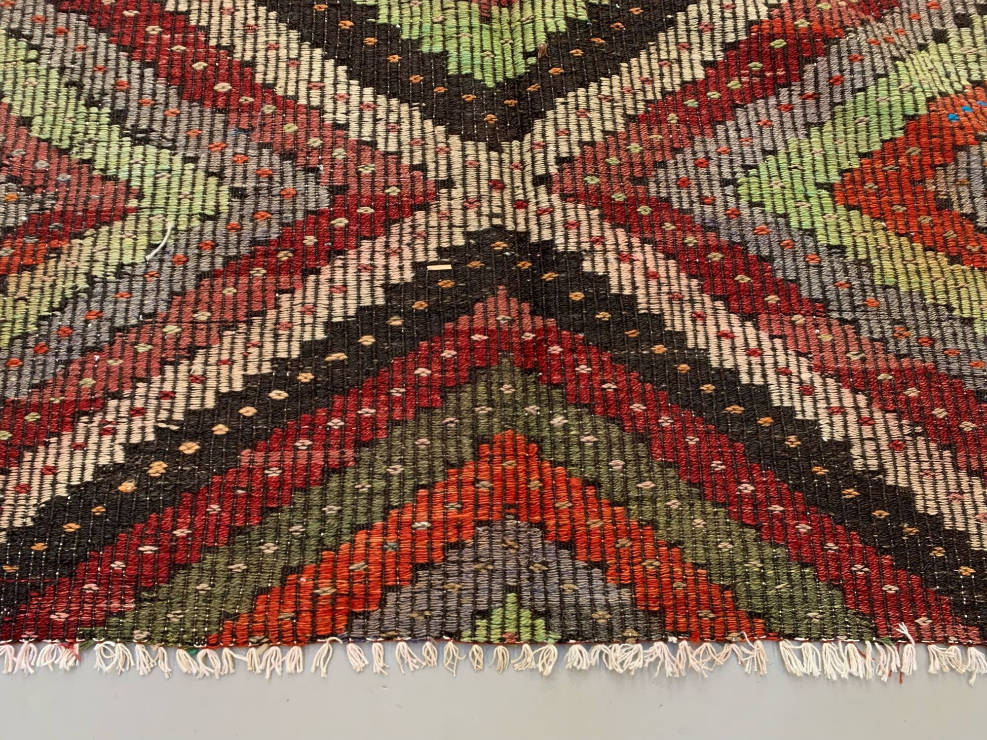 Large Vintage Turkish Kilim Rug 280x215 cm Wool Jajim Kelim