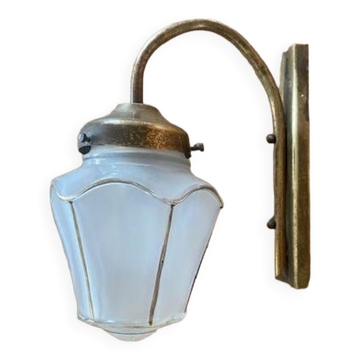 Brass and glass wall light